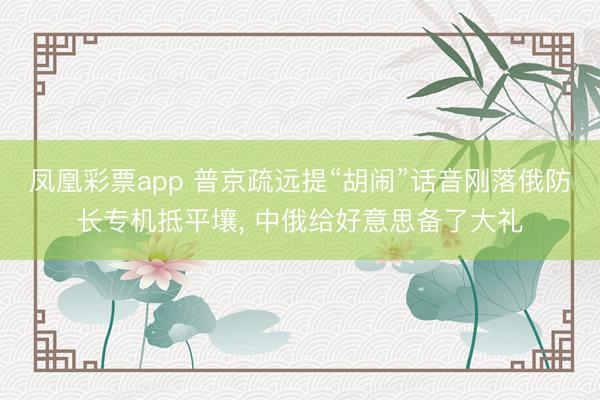 凤凰彩票app 普京疏远提“胡闹”话音刚落俄防长专机抵平壤, 中俄给好意思备了大礼