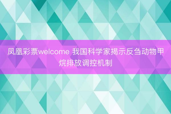 凤凰彩票welcome 我国科学家揭示反刍动物甲烷排放调控机制